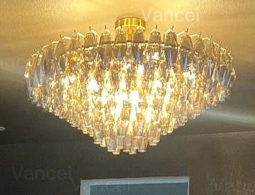 Chiaravalle Glass Tiered Round Chandelier 47"