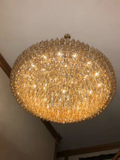 Chiaravalle Glass Tiered Round Chandelier 61"