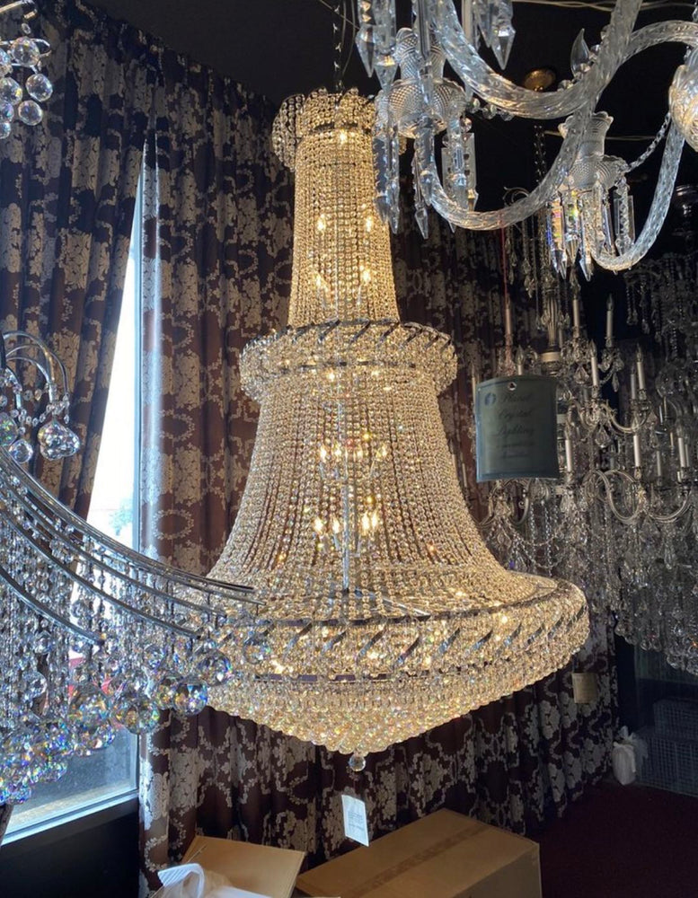 EMPIRE FRENCH CRYSTAL CHANDELIER 48"