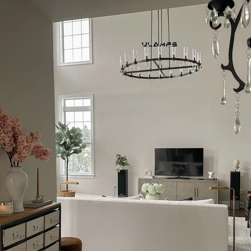 Ravelle Round Chandeliers 48" Modern Chandelier Light