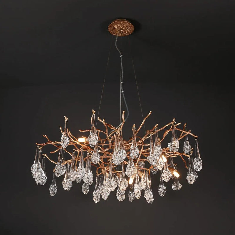 Modern Branch Chandelier Light Drop Flower D34"