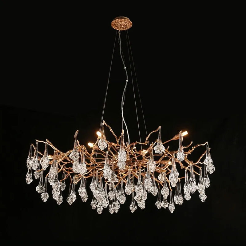 Modern Branch Chandelier Light Drop Flower D31.5"