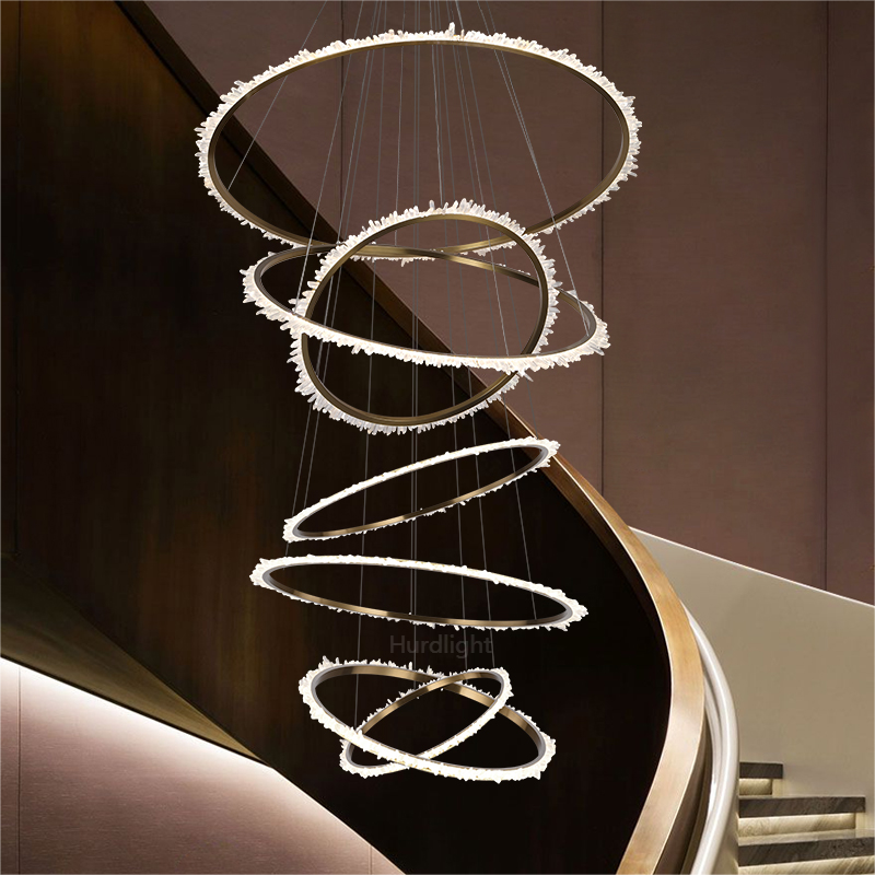 Primary Crystal Cluster Multi Rings Chandelier chandeliers for dining room,chandeliers for stairways,chandeliers for foyer,chandeliers for bedrooms,chandeliers for kitchen,chandeliers for living room Rbrights   