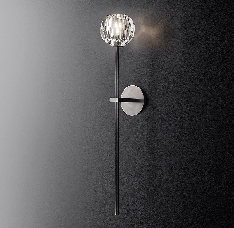 Bille De Clear Crystal Ball Wall Sconce 28"H