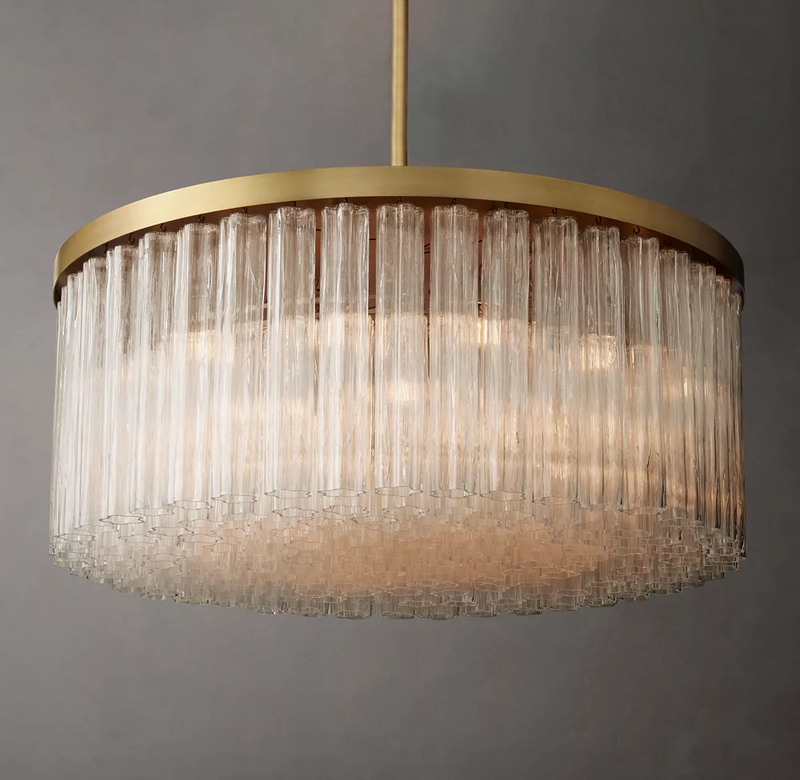 Caesar Glass Tube  Round Chandelier 60"