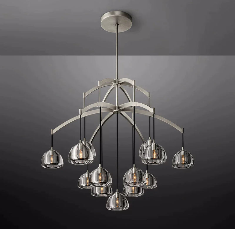 Hemisphere Modern Glass Round Chandelier 48''