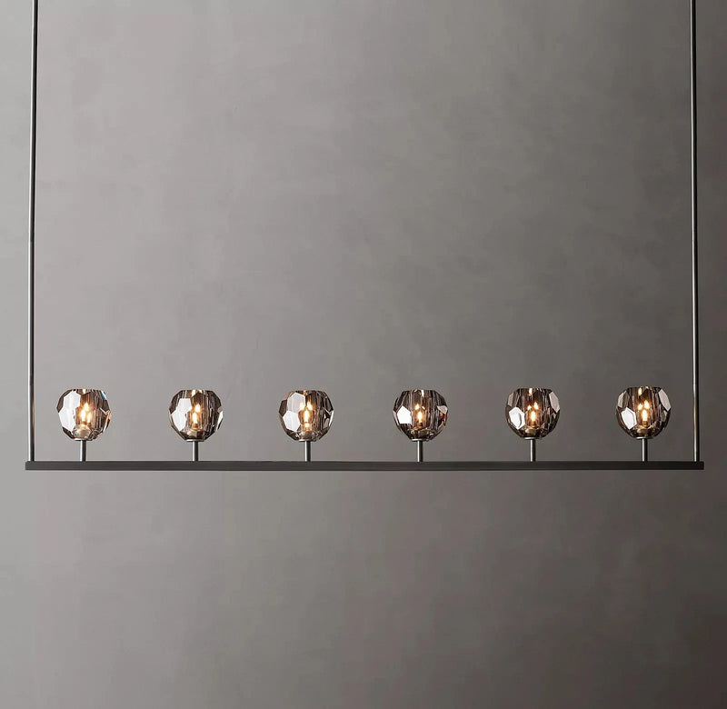 Boule De Cristal Smoke Glass Minimalist Linear Chandelier 60"