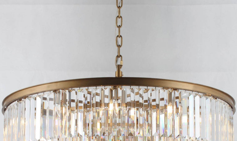 Odeon Spiral Tiered/ Layered Crystal Fringe Living Room Chandelier Light