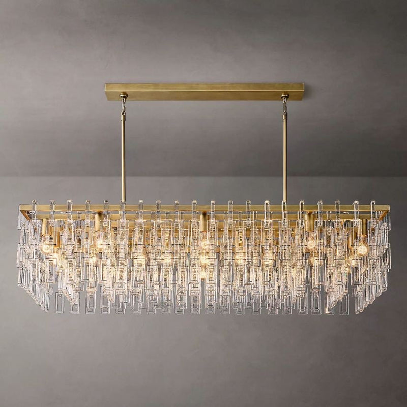Marignan K9 Crystal Rectangular Chandelier 60"(4 lights/ 50% payment )
