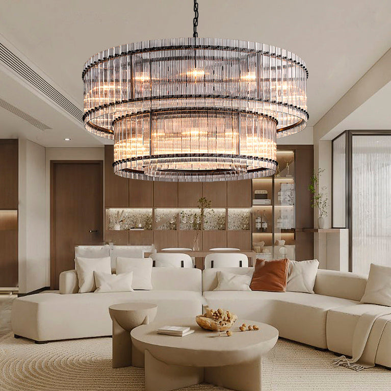 Marcus 2-Tier Round Chandelier 60"