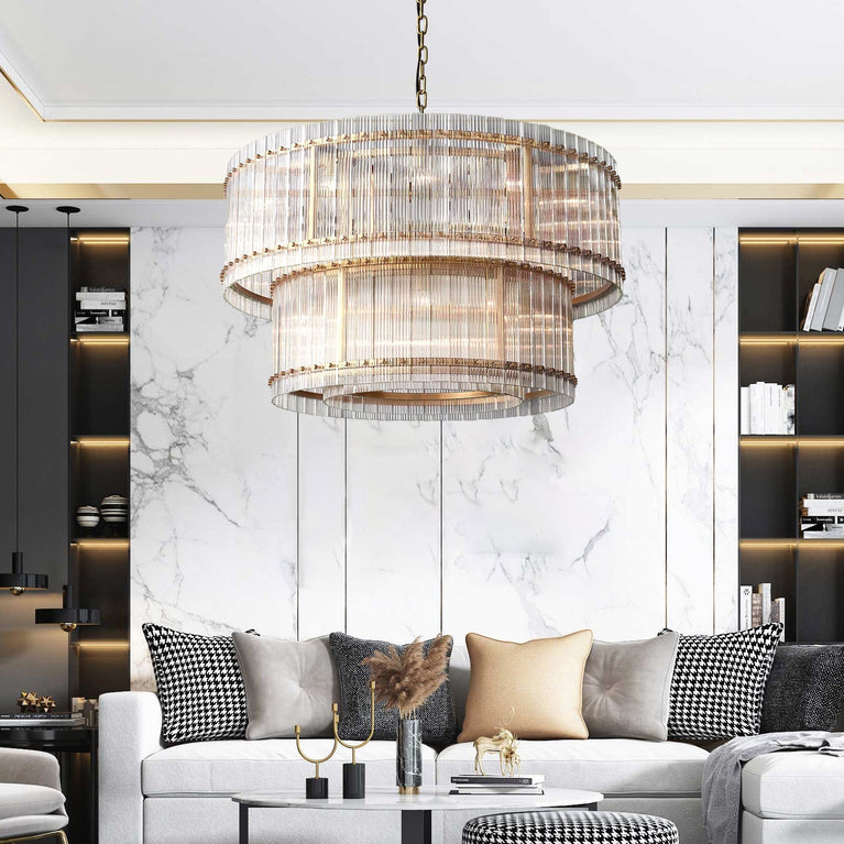 Marcus 2-Tier Round Chandelier 48"
