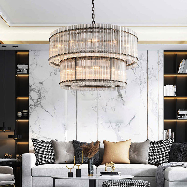 Marcus 2-Tier Round Chandelier 48"