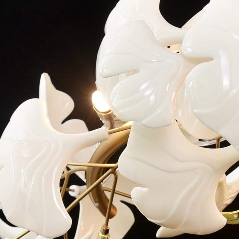 Ceramic Ginkgo Petal Chandelier chandeliers for dining room,chandeliers for stairways,chandeliers for foyer,chandeliers for bedrooms,chandeliers for kitchen,chandeliers for living room Rbrights   