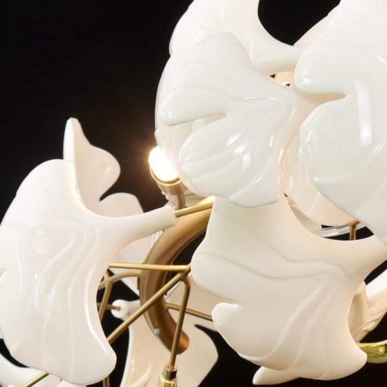 Ceramic Ginkgo Petal Chandelier chandeliers for dining room,chandeliers for stairways,chandeliers for foyer,chandeliers for bedrooms,chandeliers for kitchen,chandeliers for living room Rbrights   