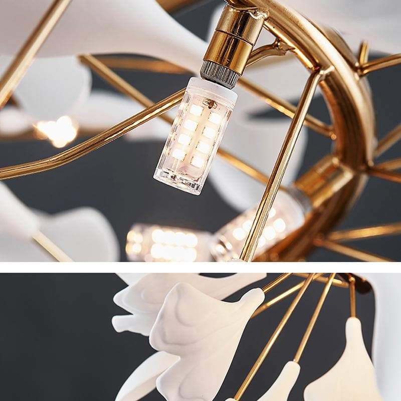Ceramic Ginkgo Round Chandelier chandeliers for dining room,chandeliers for stairways,chandeliers for foyer,chandeliers for bedrooms,chandeliers for kitchen,chandeliers for living room Rbrights   