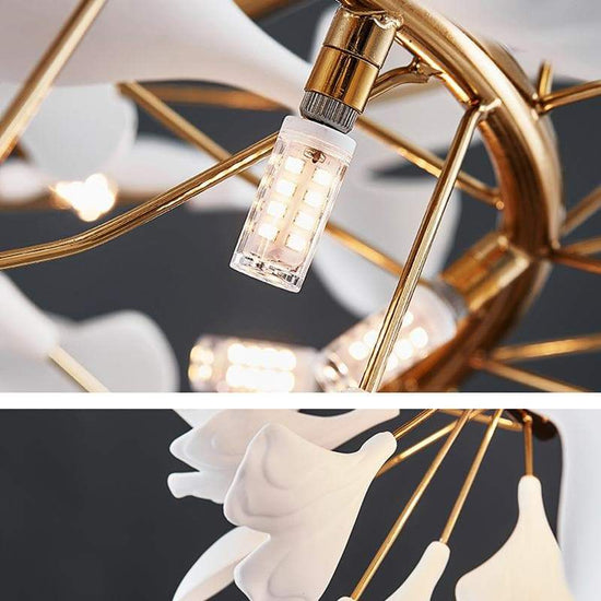 Ceramic Ginkgo Round Chandelier chandeliers for dining room,chandeliers for stairways,chandeliers for foyer,chandeliers for bedrooms,chandeliers for kitchen,chandeliers for living room Rbrights   