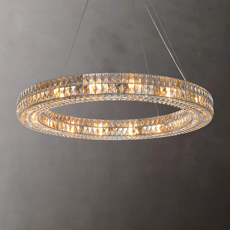 Clear K9 Crystal Ring Chandelier