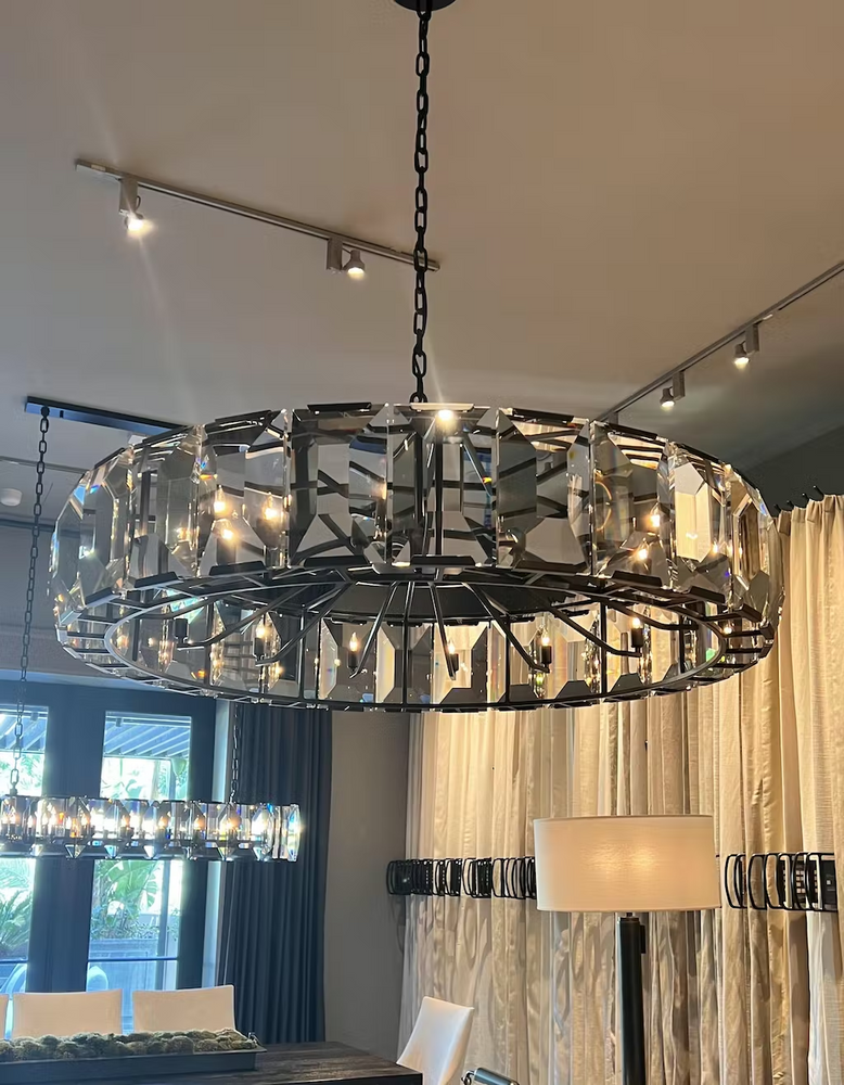 Harlowe Crystal Round Chandelier Light 60"