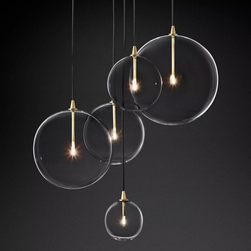 Fulcrum Glass Globe Cluster Chandelier 28"