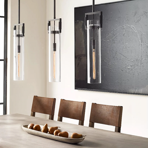 Machinist Glass Cylindrical Pendant Light