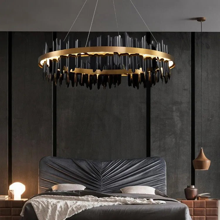 Flowing Hill and Valleys LED Round Chandelier Light