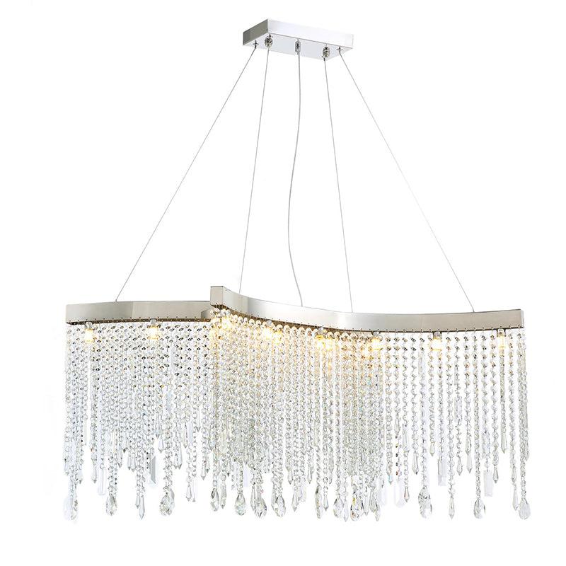 Kaler Elegant Arc-Shaped Crystal Curtain Modern Chandelier, Modern Chandelier Light chandeliers for dining room,chandeliers for stairways,chandeliers for foyer,chandeliers for bedrooms,chandeliers for kitchen,chandeliers for living room Rbrights   