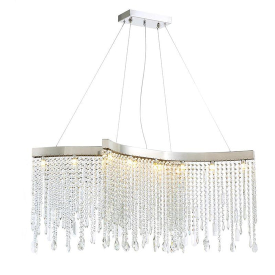Kaler Elegant Arc-Shaped Crystal Curtain Modern Chandelier, Modern Chandelier Light chandeliers for dining room,chandeliers for stairways,chandeliers for foyer,chandeliers for bedrooms,chandeliers for kitchen,chandeliers for living room Rbrights   