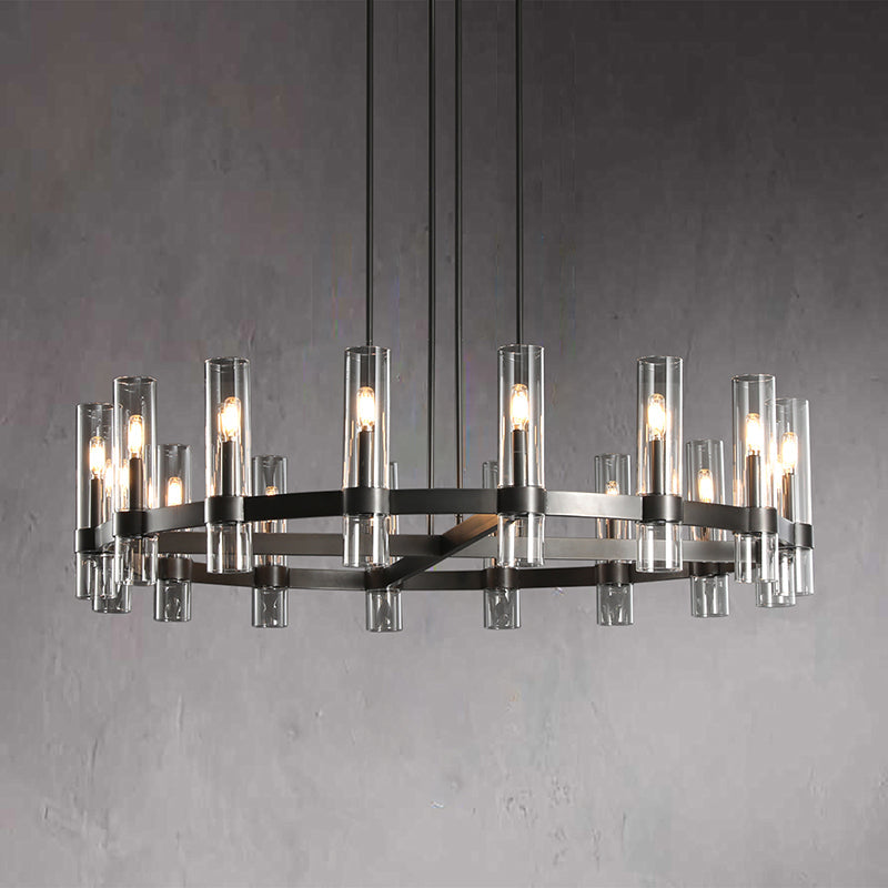 Customized Ravelle Round 2-Tier Chandelier 36" + 24" 36 lights