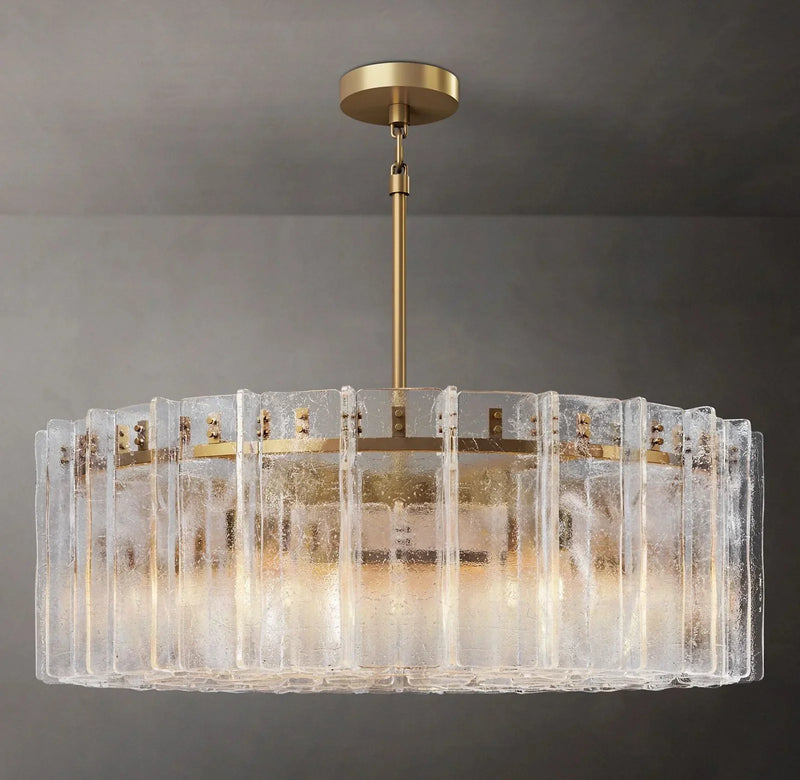 Lattice Round Glass Chandelier 48", Living Room  Hanging Chandelier Light