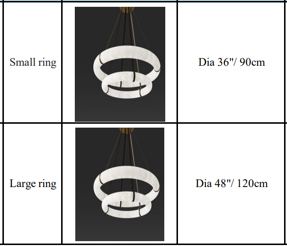 Resin plates in alabaster pattern (2 ring)