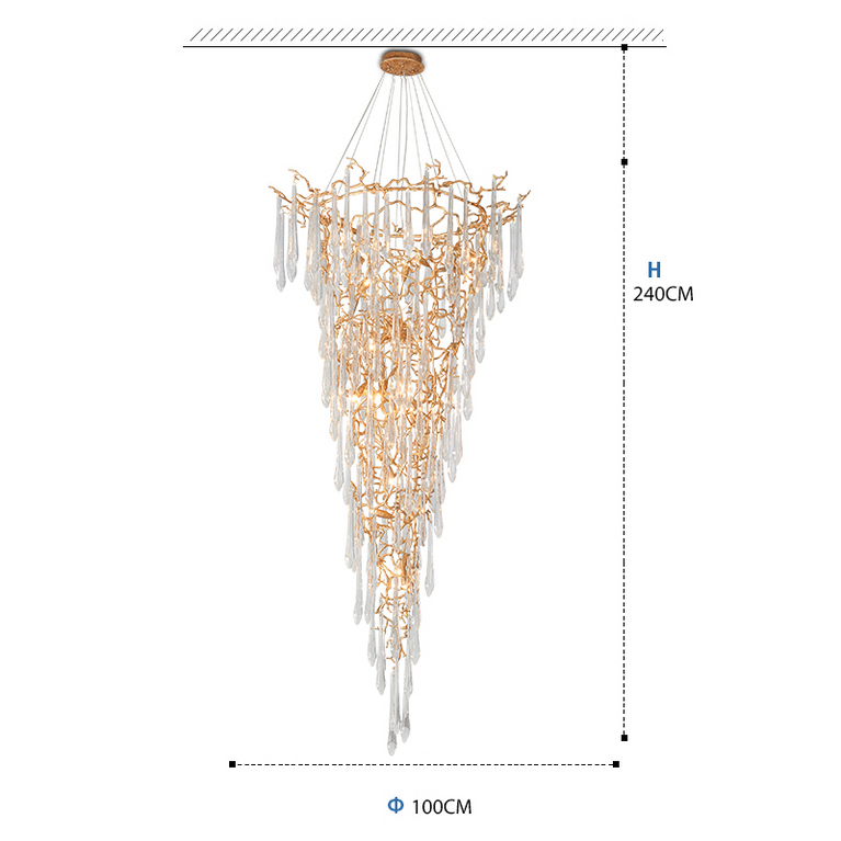 Claudia Crystal branch chandelier H 94.49"