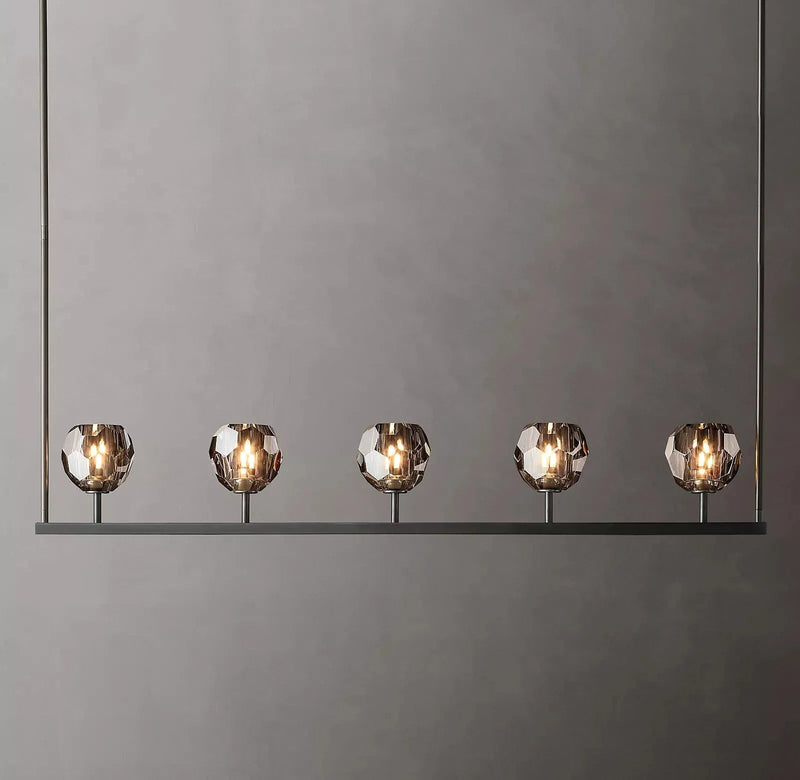 Boule De Cristal Smoke Glass Minimalist Linear Chandelier 48"