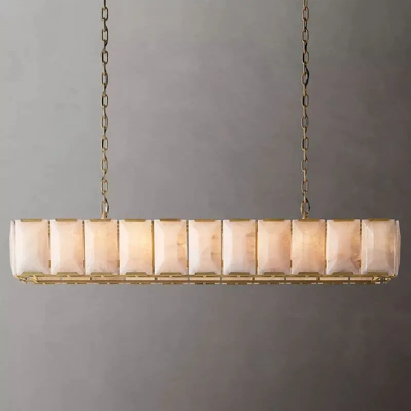Harlowe Calcite Rectangular Chandelier 74" for Living room
