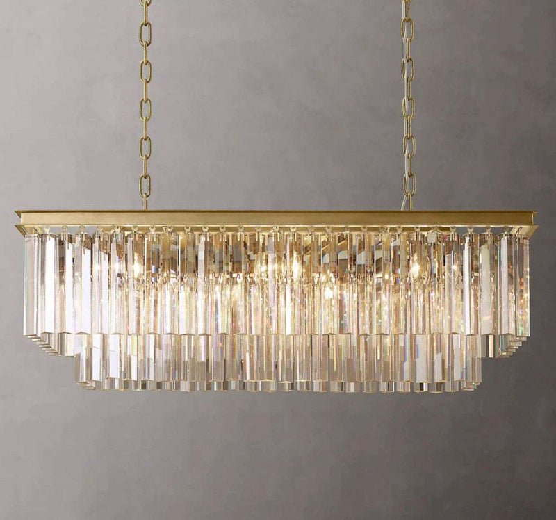 <Crystal replacements> Odeon Crystal  2-Layer Rectangle Chandelier