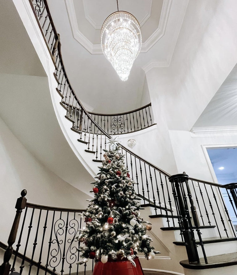 Odeon Spiral Tiered/ Layered Crystal Fringe Living Room Chandelier Light