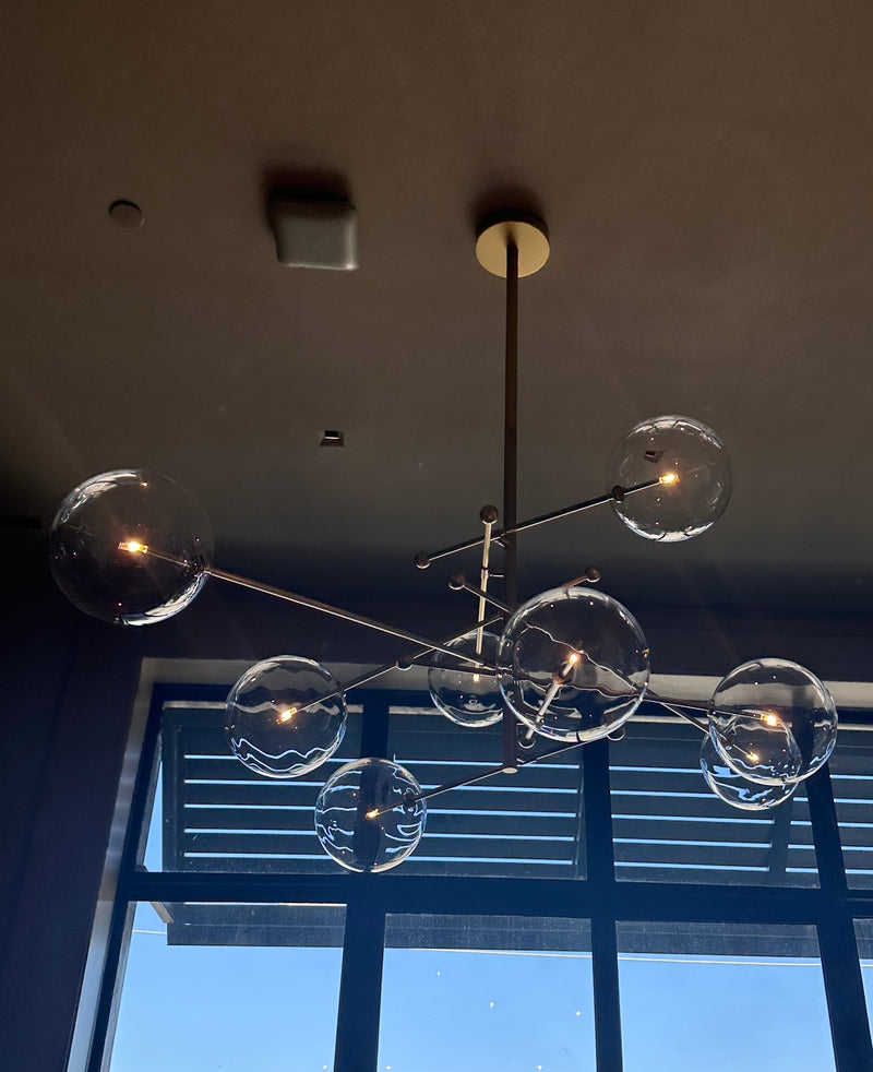 GLASS GLOBE MOBILE CHANDELIER