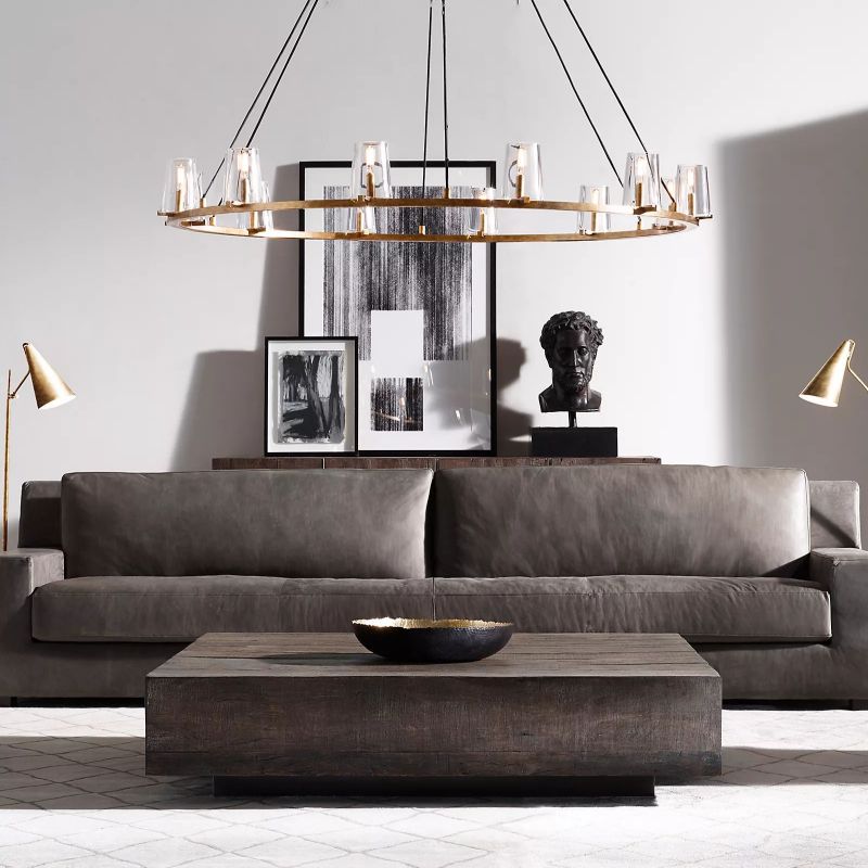 Cielle Round Chandelier Glass 48'',Modern Island Chandelier
