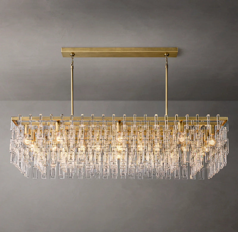 Fabricia Glass Chandelier 60'', Luxury Indoor Lamps for Living Room