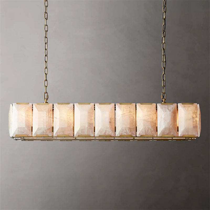 Harlowe Calcite Rectangular Chandelier 62" for Living room