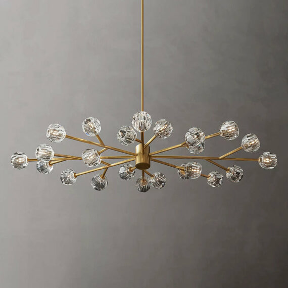 Bille De Crystal Ball  Oval Chandelier 72â€? 24-Lights